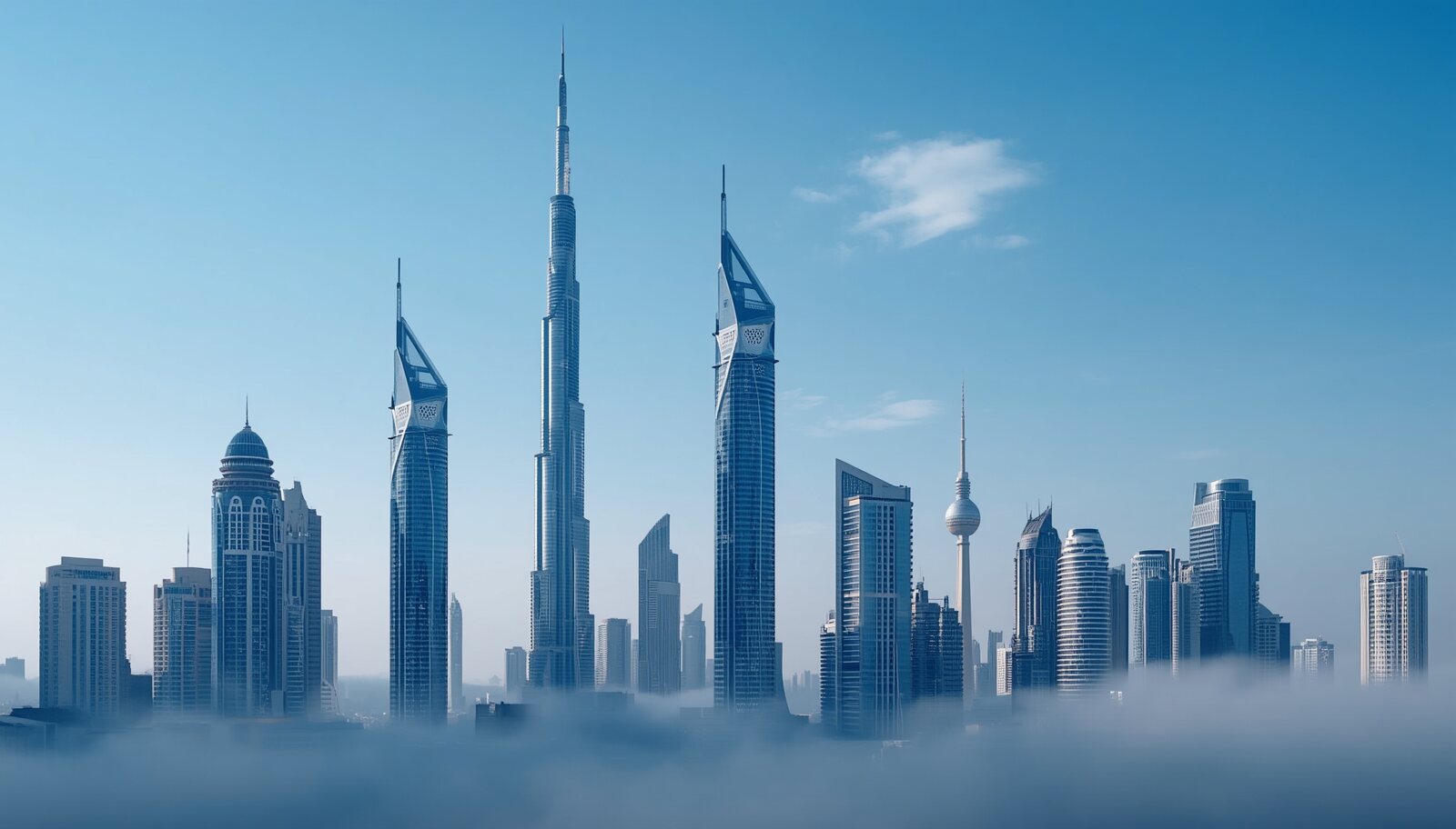 Dubai and Berlin skylines